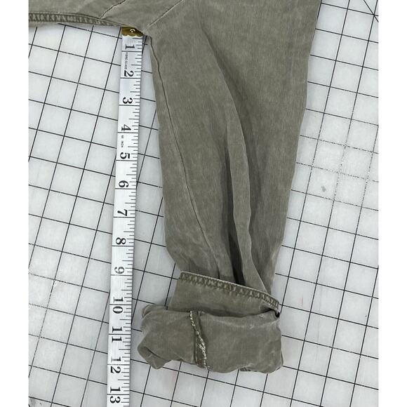 Express Short Dress Green Laced Neckline 3/4 Sleeve Cuffed Pockets Medium I9 - Picture 12 of 12